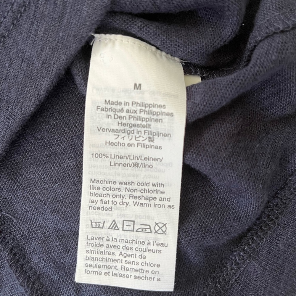 {J. Crew} Linen Ruffle Shell Shell Tank in Navy - Women's Medium - NWT - Picture 9 of 11